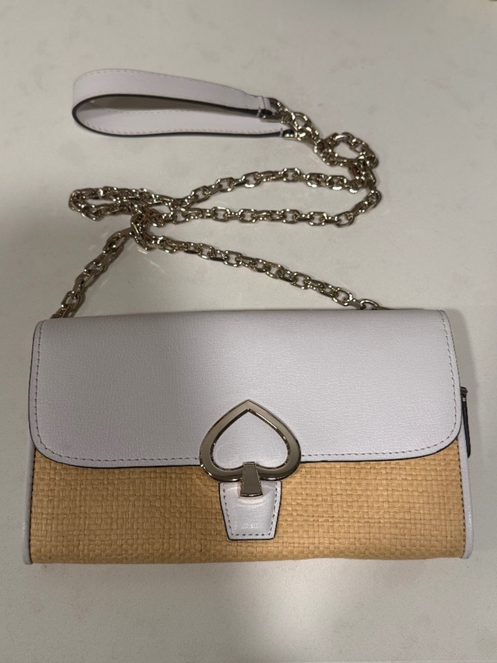 Kate Spade Robyn Straw Flap Chain Crossbody bag